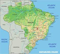 ⊛ Mapa de Brasil 磊| Político & Físico ▷ Con Nombres y Provincias 2024